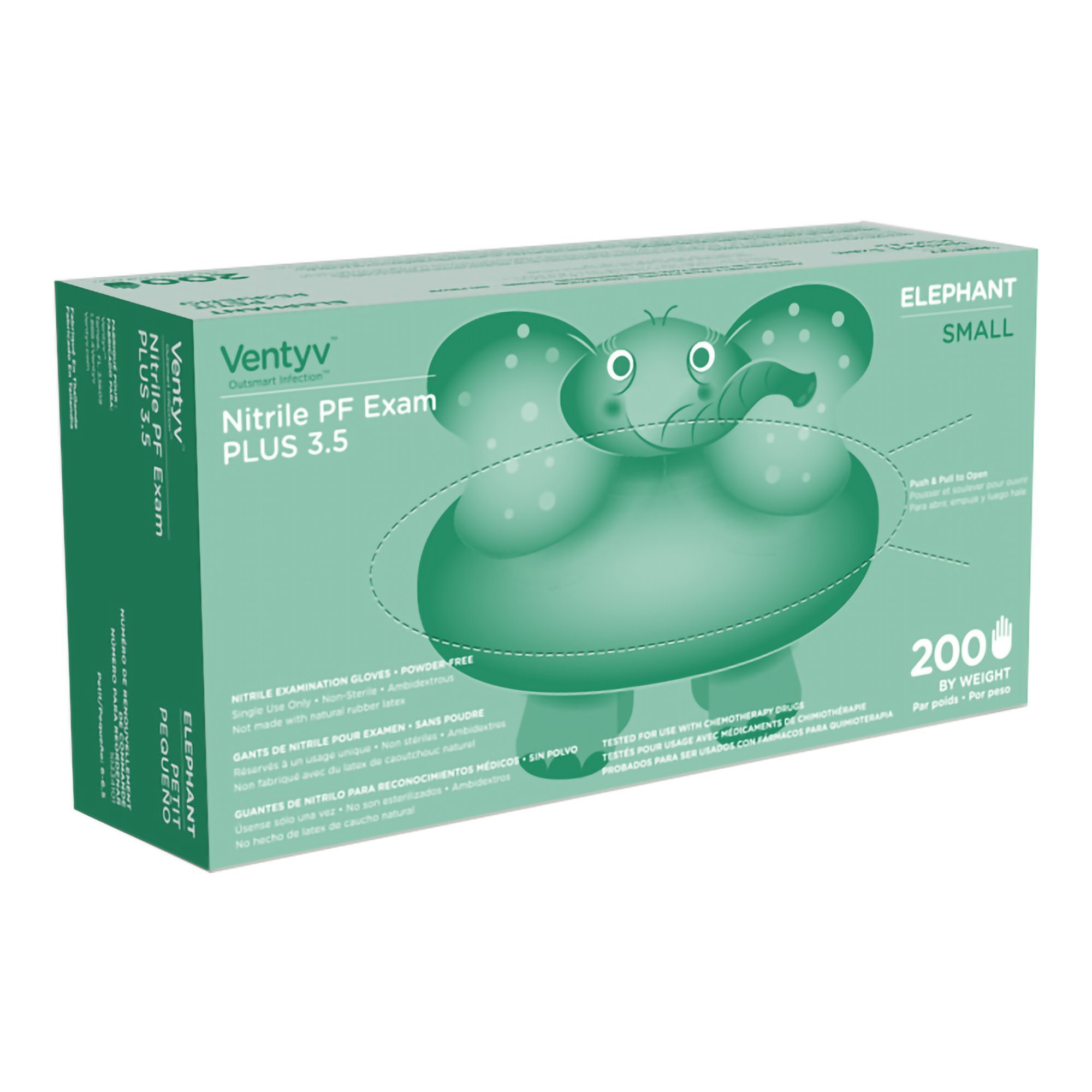 Ventyv Plus 3.5 Elephant Nitrile Exam Glove, Small, Violet MK 1091781