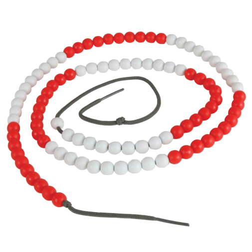 Round Bead String Set (50 red, 50 white)