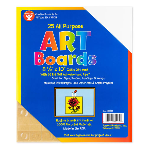 Art Boards - White 8.5"x10" with 36 Hang-Ups (25 pack)