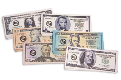 Play Money - 100 Mixed Bills