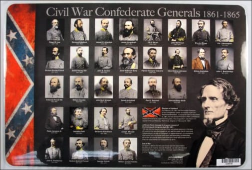 Civil War Generals Placemat