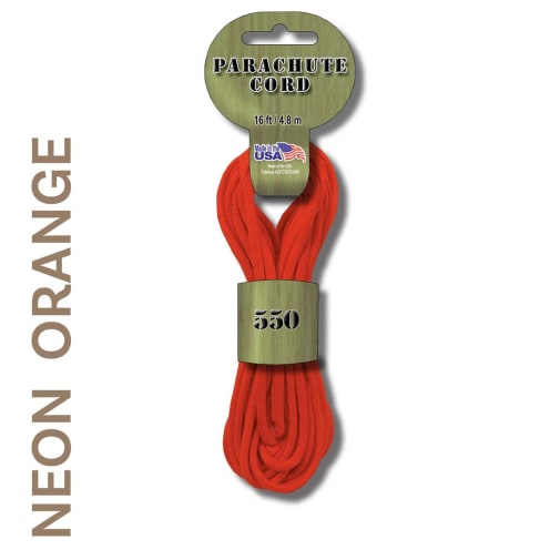 Neon Orange 550 Paracord Cord (16 feet)
