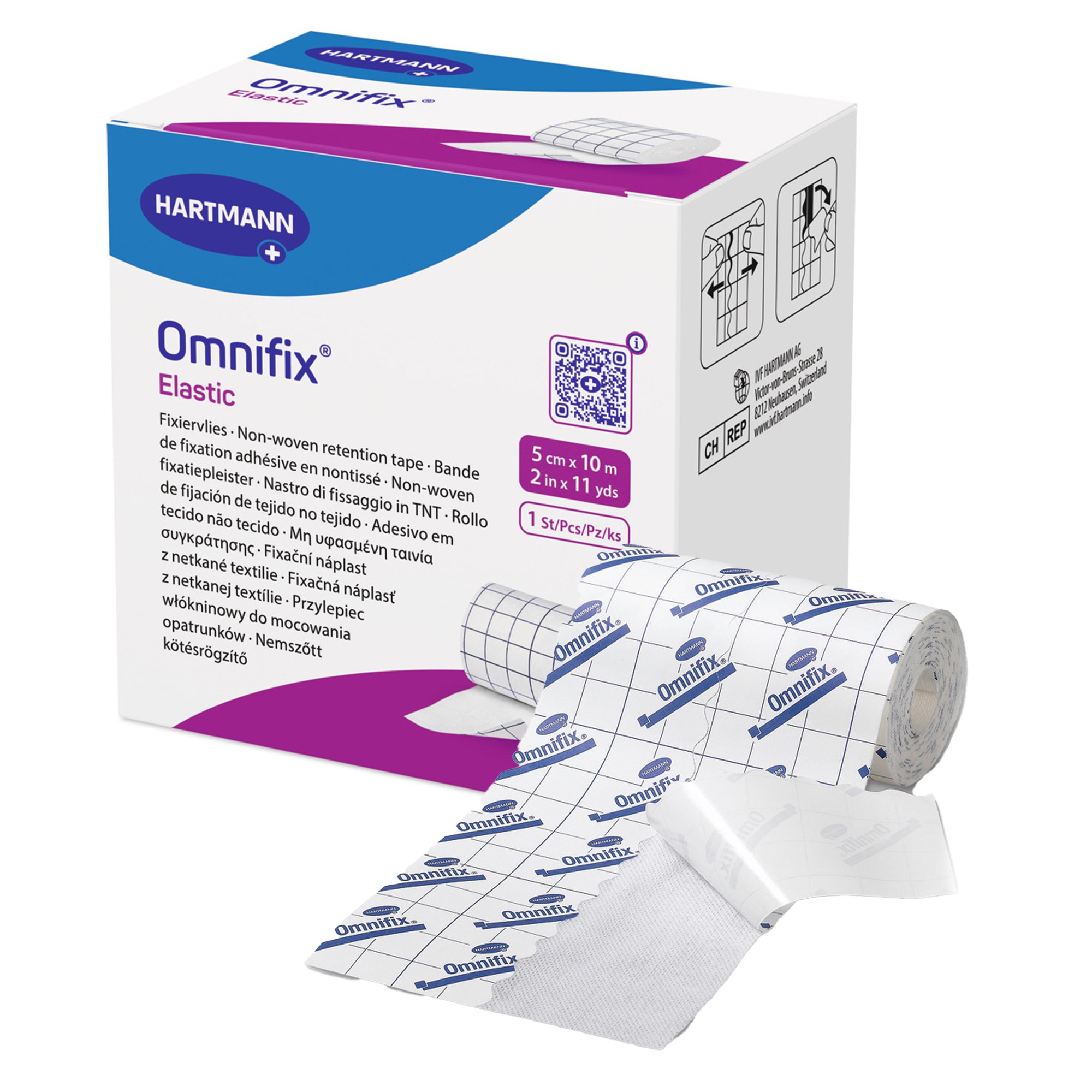 Omnifix Elastic Dressing Retention Tape with Liner, 2 Inch x 10 Yard, White MK 1129500
