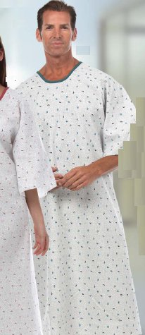 Reusable Patient Exam Gown, Medium / Large, Light Blue MK 253894