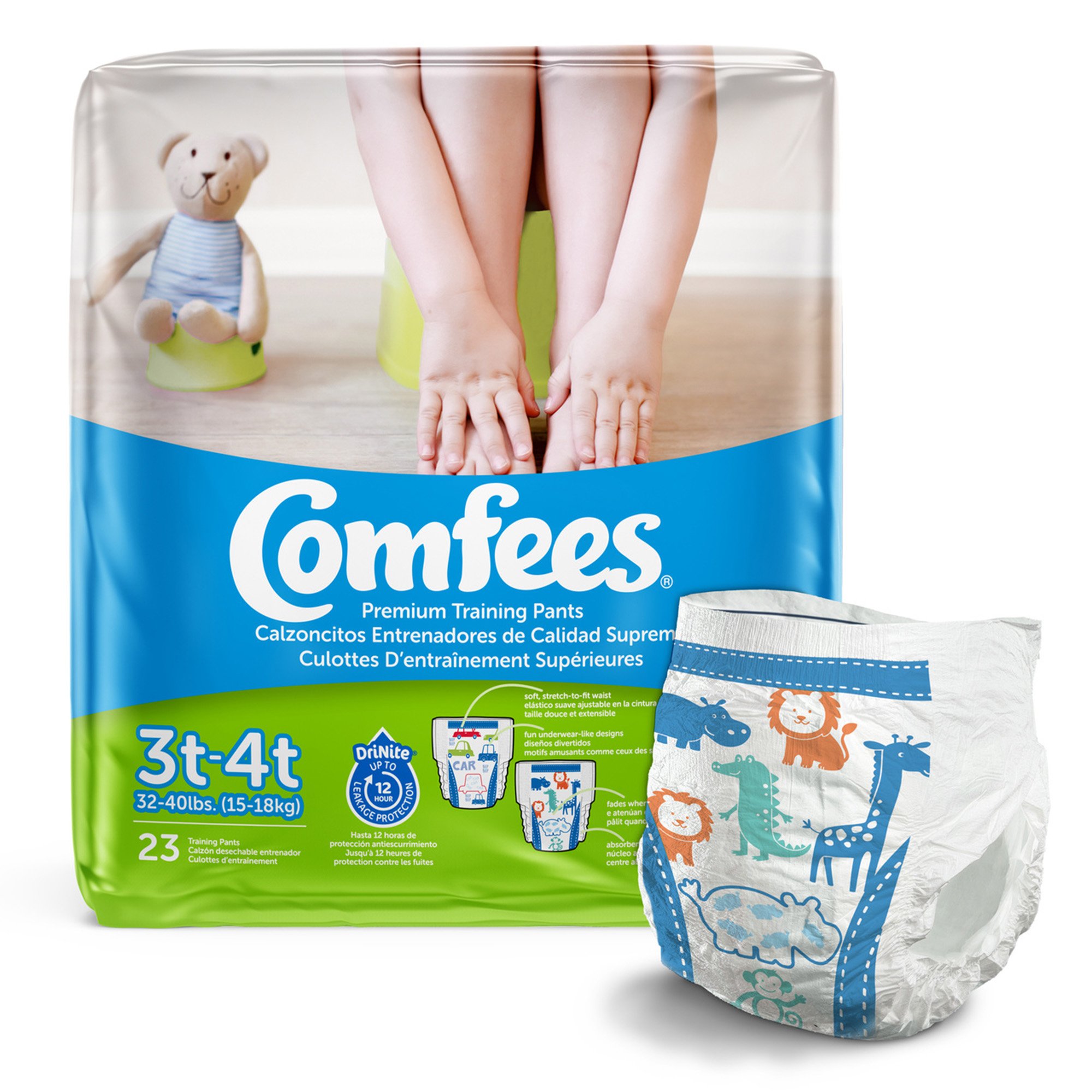 Comfees Training Pants, 12-Hour Protection, Male Toddler, 3T  4T, 32 to 40 lbs. MK 993238