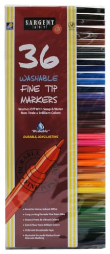 Colored Marker Set - 36 Washable Fine Line
