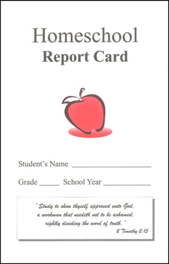 Homeschool Report Card w/ Bible Verse