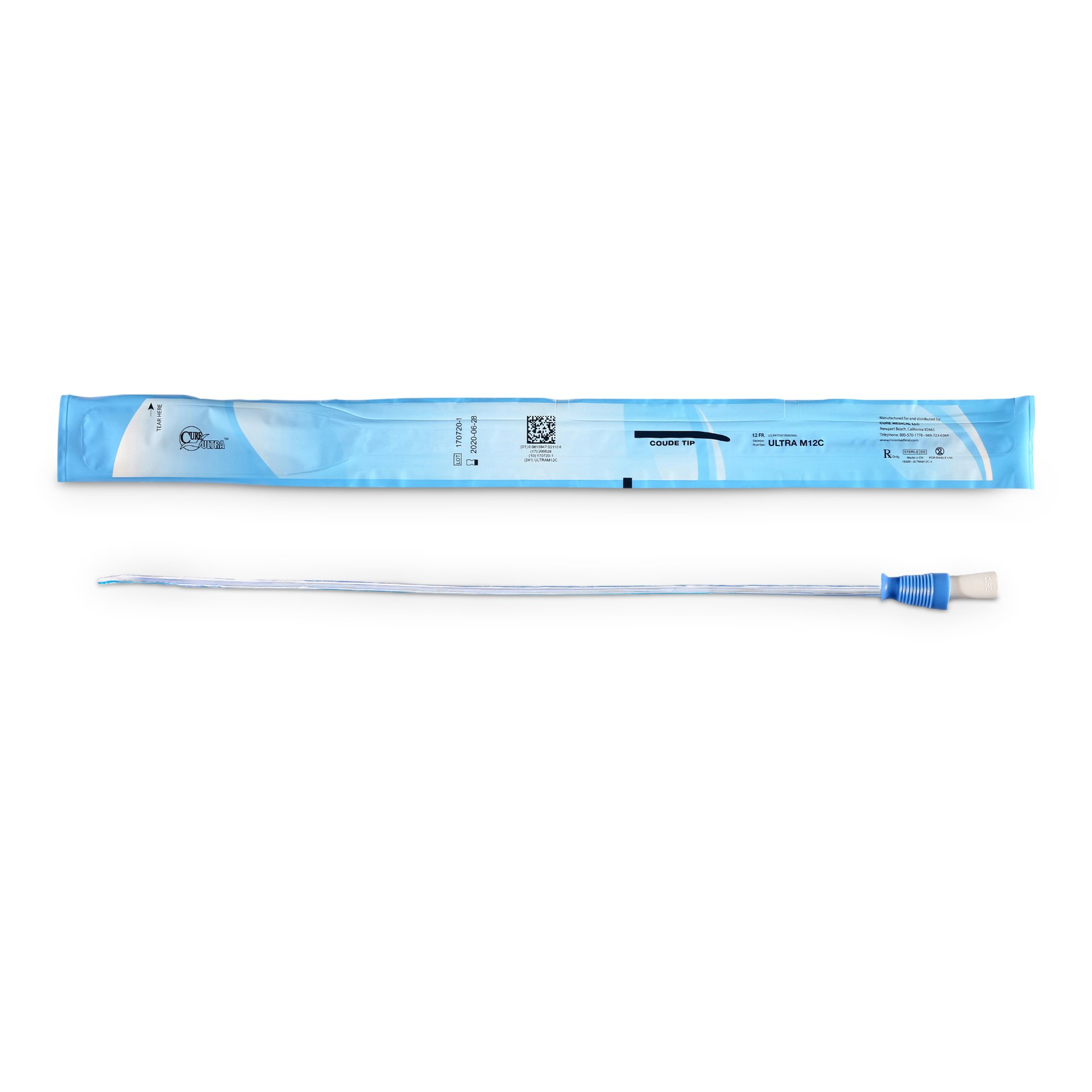 Cure Ultra Urethral Catheter, 12 Fr. Male, Coude MK 1077561