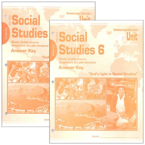 Christian Light Social Studies 601-610 LightUnit Answer Key Set Sunrise Edition