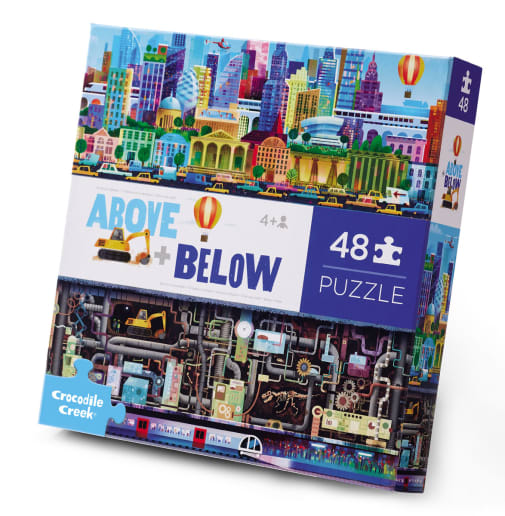 Crocodile Creek Above + Below Puzzle - Big City (48 pieces)