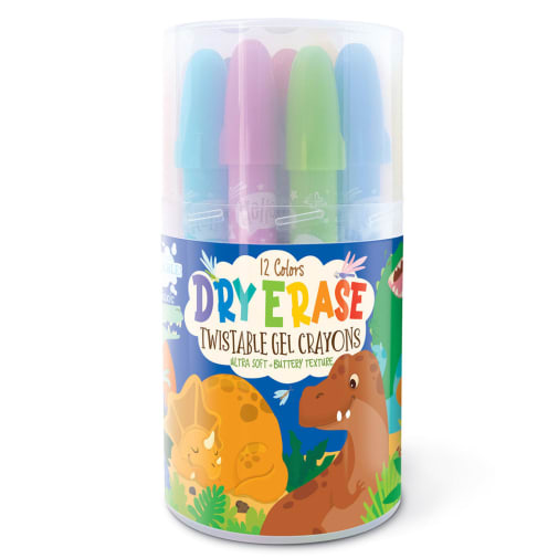Dry Erase Twtbl Gel Crayons - Dinosaur World
