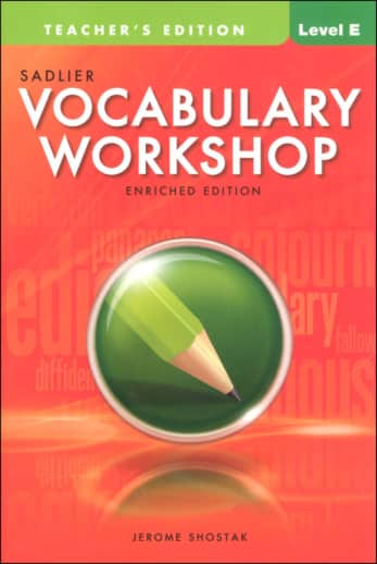 Vocabulary Workshop Enriched Teacher Edition Grade 10 (Level E)
