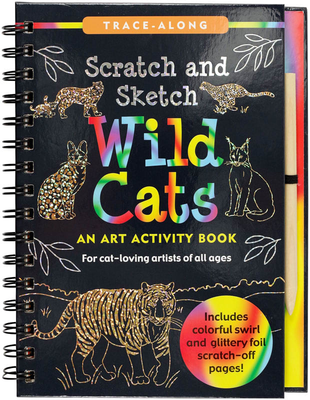 Wild Cats Scratch and Sketch Trace-Along Art Activity Book