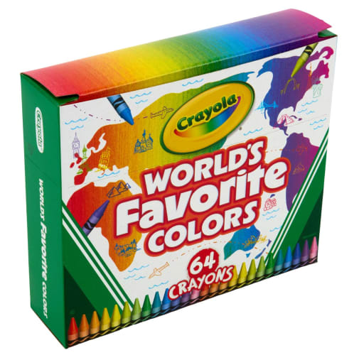 Crayola Crayons World's Favorite Colors 64 Count Box