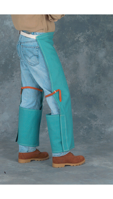 Step-In Chaps: 9 oz. Green FR Cotton, , large