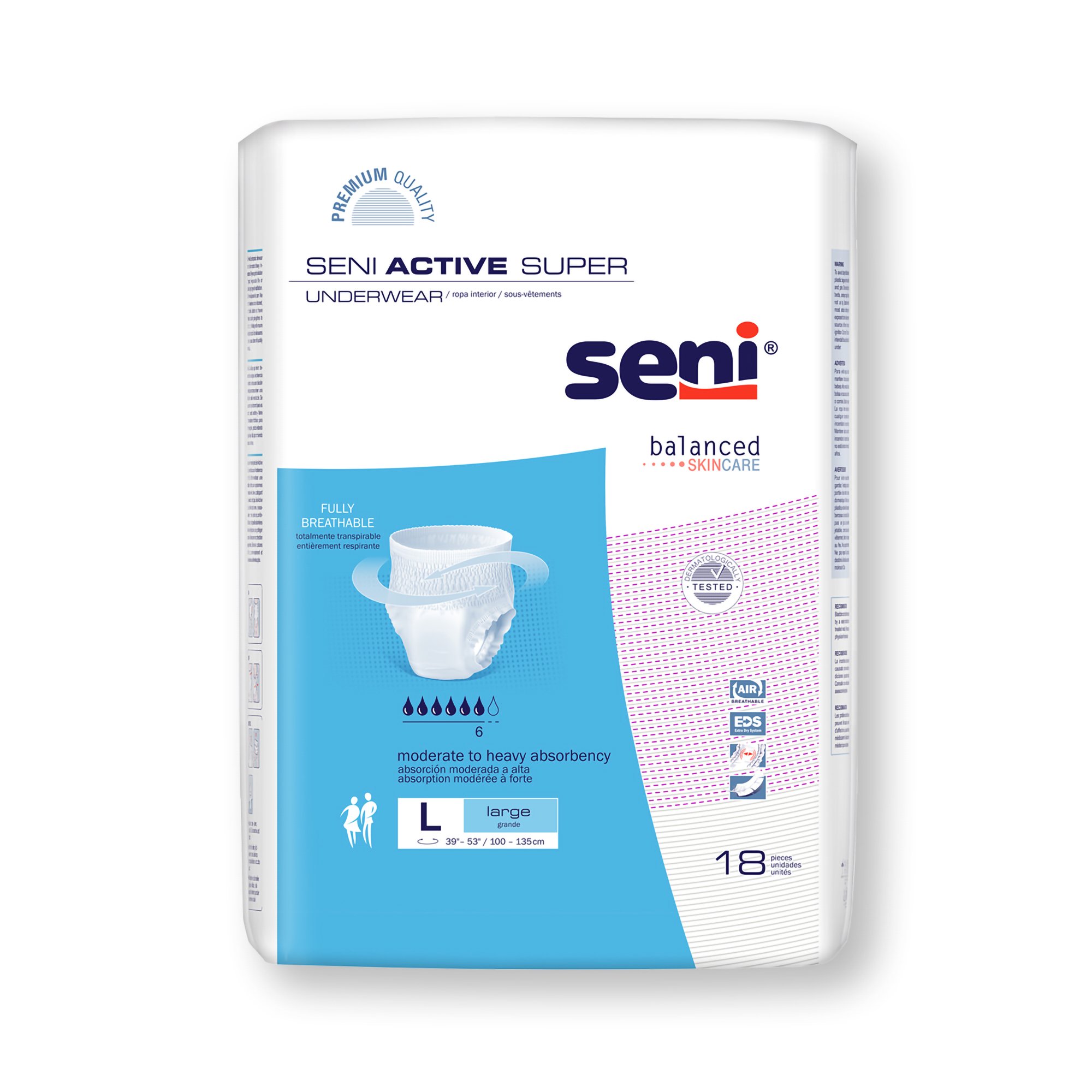 Seni Active Super Moderate to Heavy Absorbent Underwear, Large MK 1163848