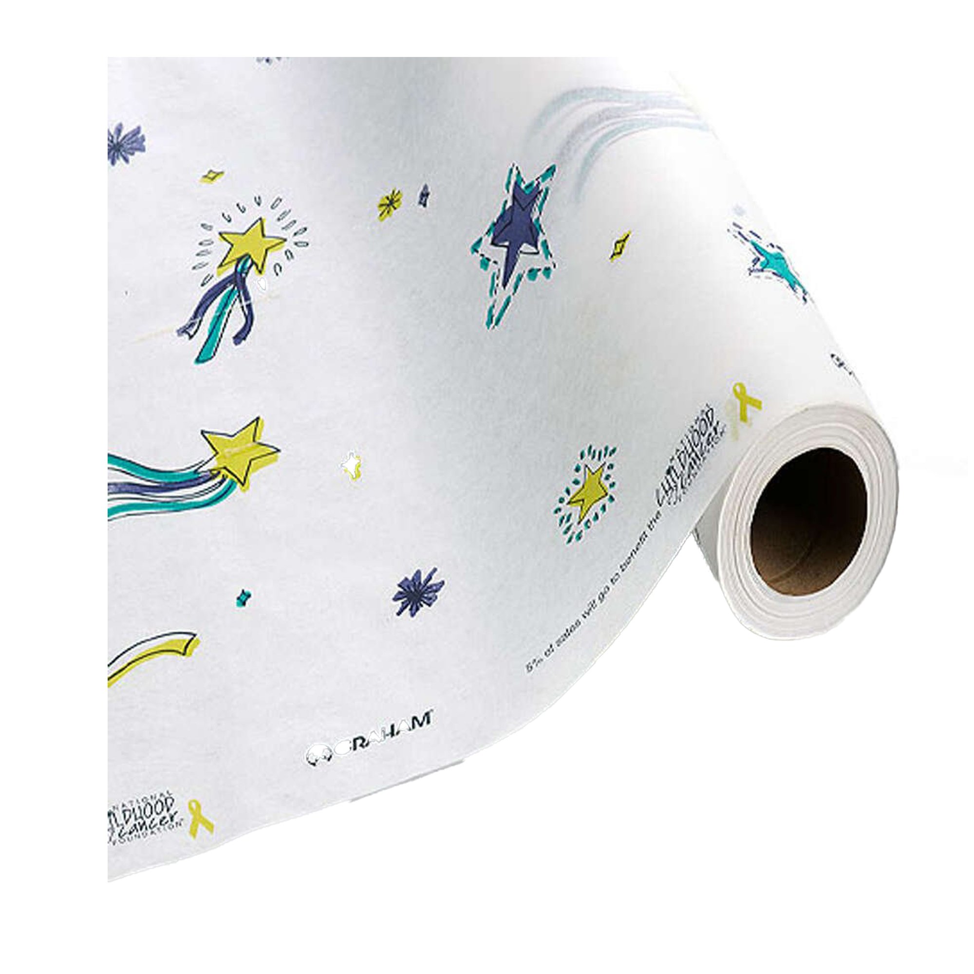 Stars of Hope Crepe Table Paper, 21 Inch x 125 Foot, White MK 496862