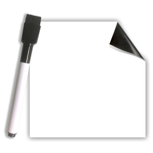 Dry Erase Stickables 4x4" - White with Dry Erase Marker (1 pack)