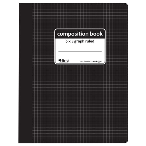 Composition Notebook, 5 x 5, Graph Ruled, Black