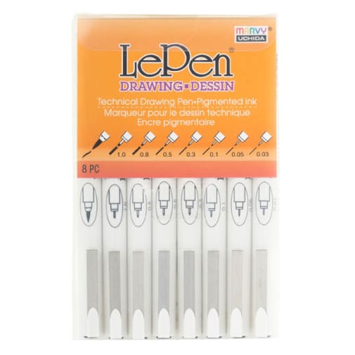LePen Drawing Technical Pens Set - Pack of 8