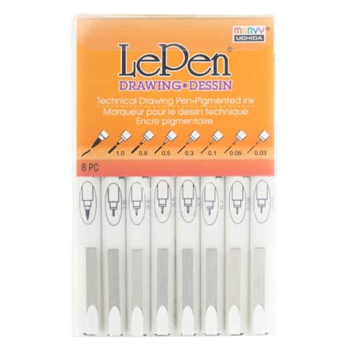 LePen Drawing Technical Pens Set - Pack of 8