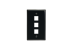 Keystone Wall Plate, 3 Port, Black