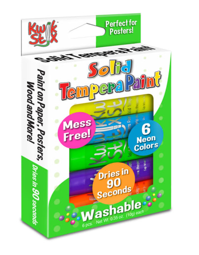 Kwik Stix Solid Tempera Paint - 6 Neon colors