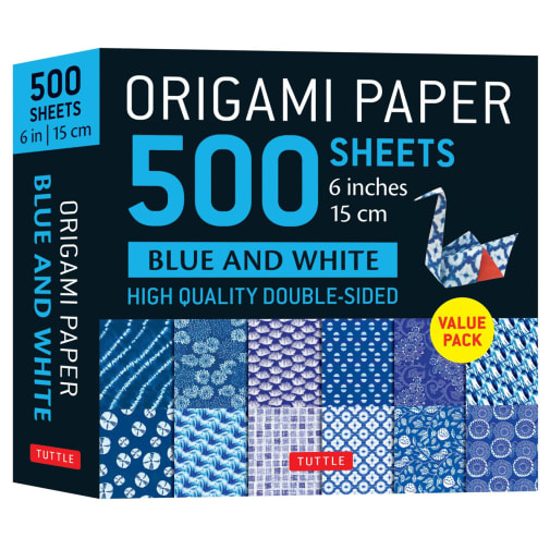 Origami Paper - 500 Sheets Blue & White 6"