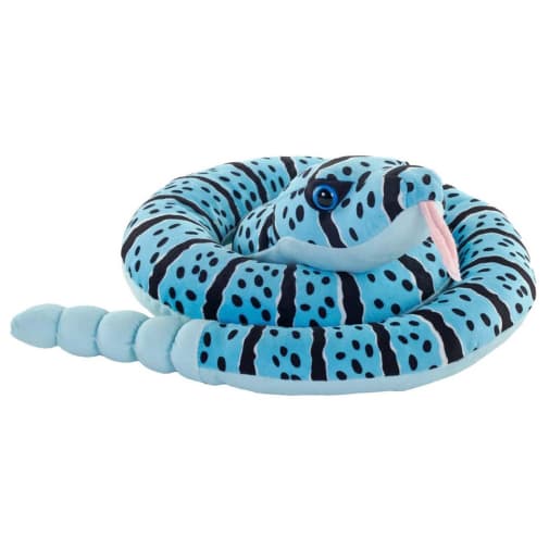 Snake - Green Coiled Blue Rock Rattle Snake 36" Plush