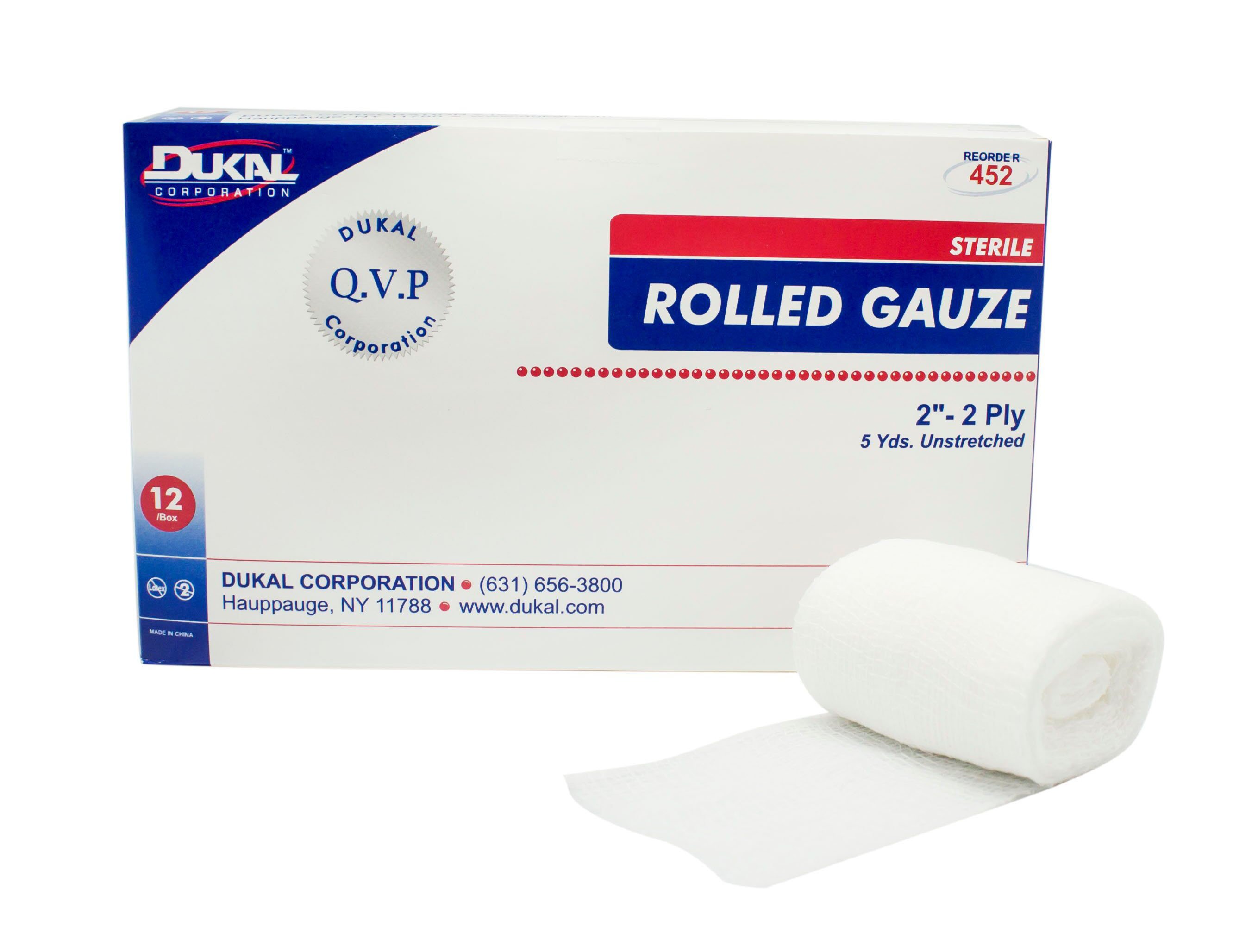 Dukal Sterile Fluff Bandage Roll, 2 Inch x 5 Yard, 2-Ply MK 519205