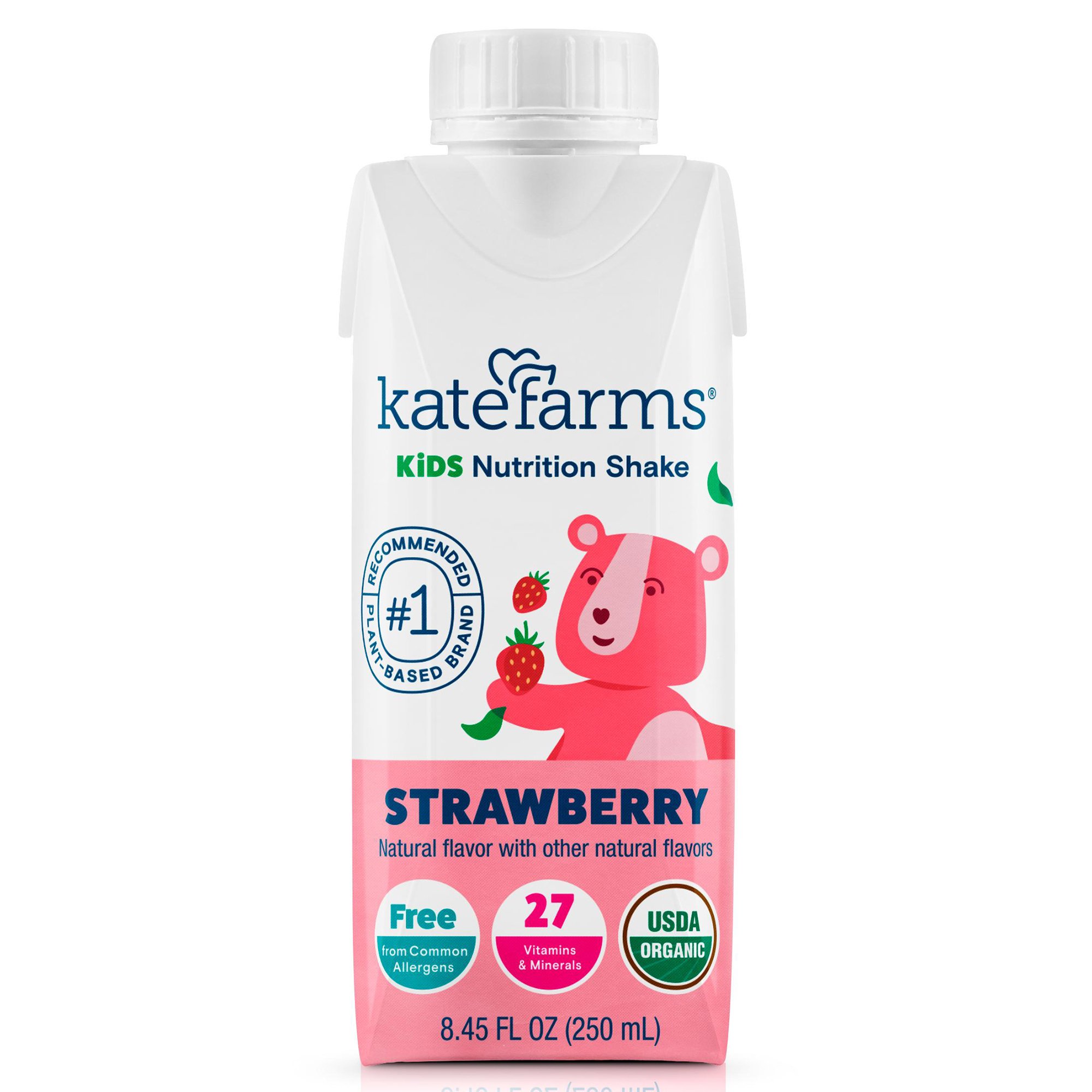 Kate Farms Kids Nutrition Shake, Strawberry, 8.45-ounce carton MK 1241596