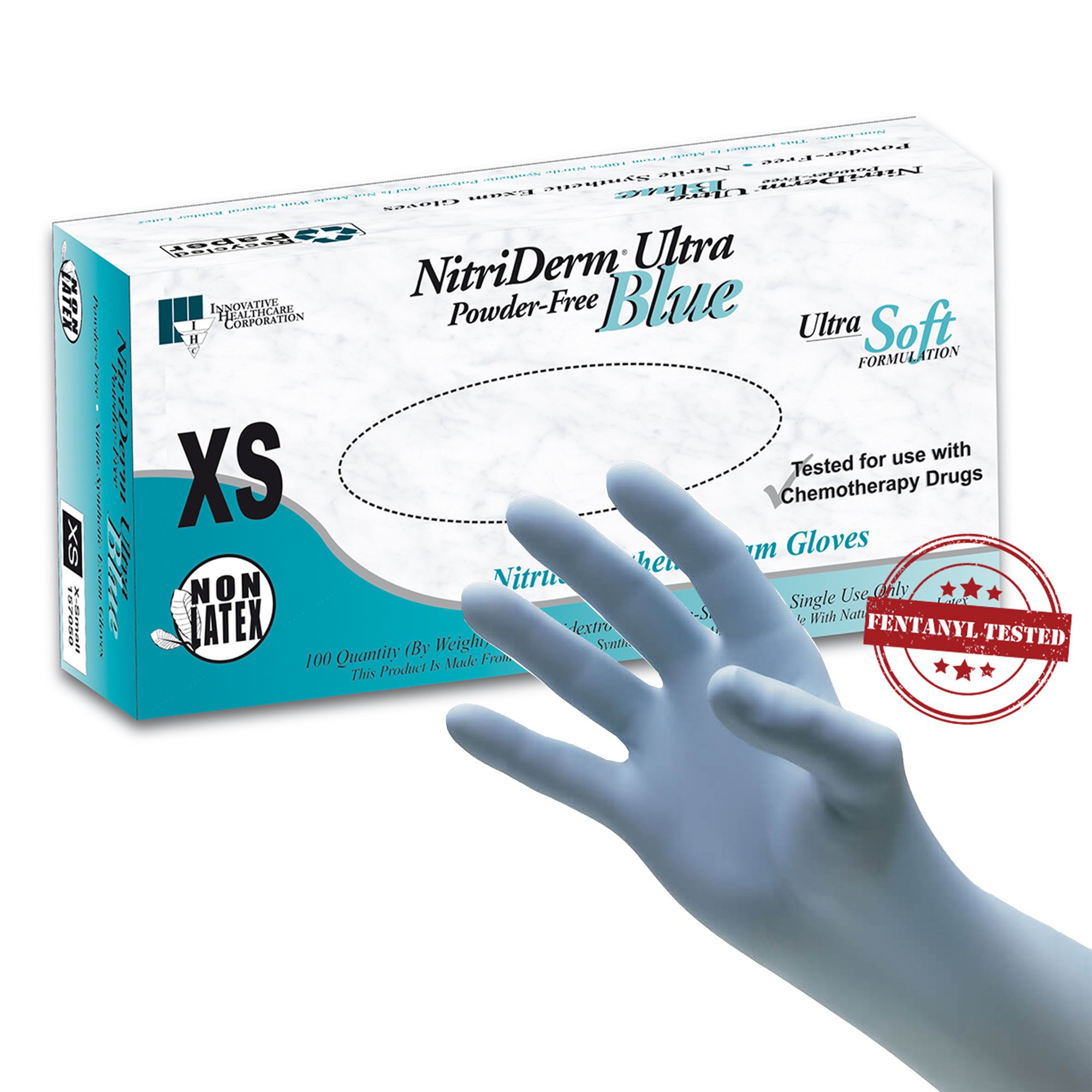 NitriDerm Ultra Blue Exam Glove, Extra Small, Light Blue MK 810529