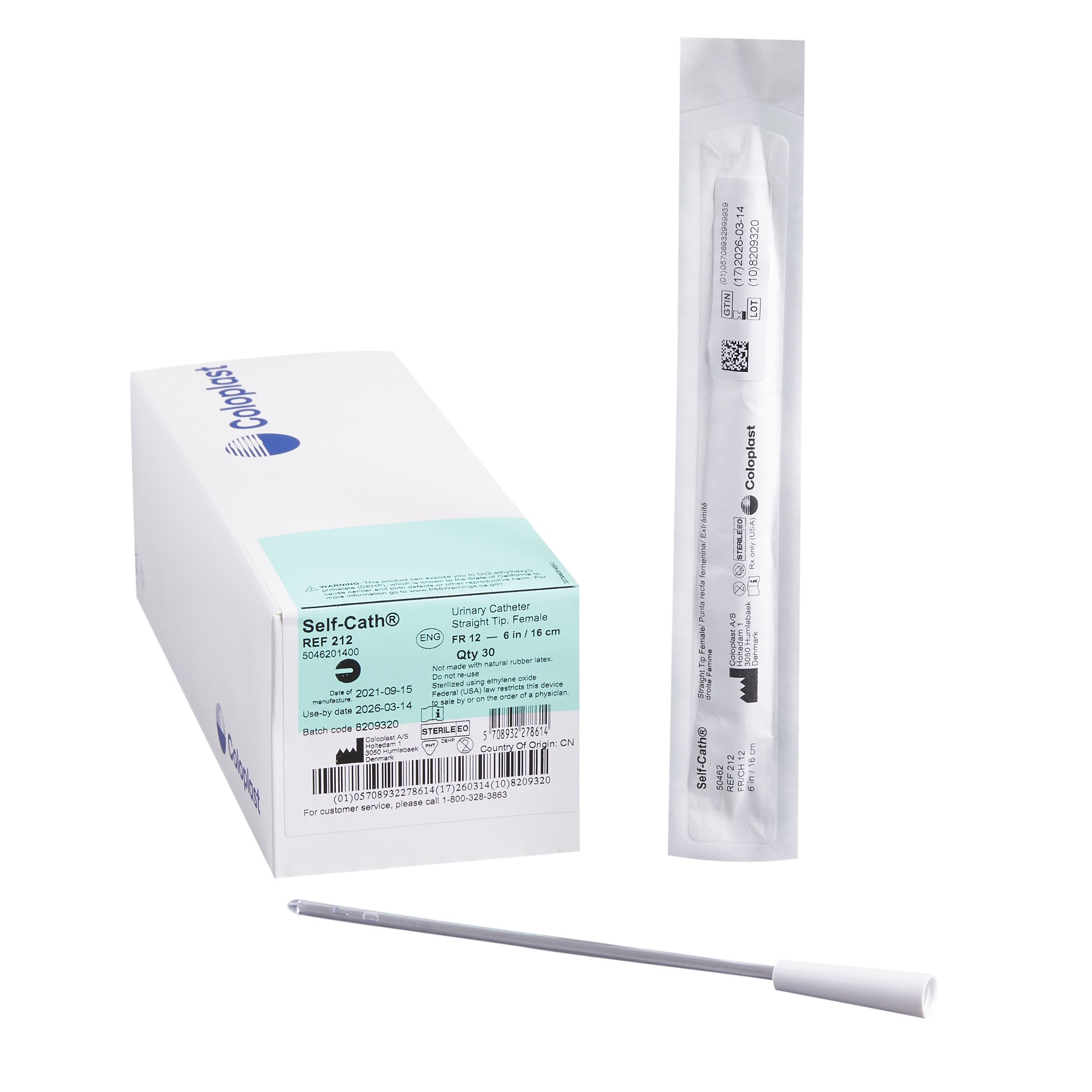 Self-Cath Female Urethral Catheter, 12 Fr, Straight Tip MK 322868