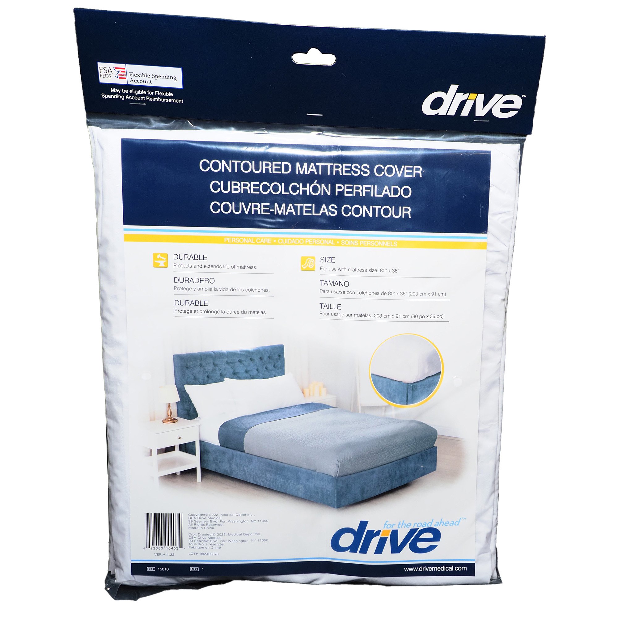 drive Contoured Mattress Cover, 36 x 80 x 6 Inch MK 579700