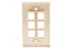 Keystone Wall Plate, 6 Port, Beige / Ivory