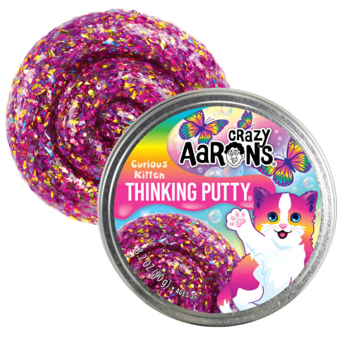 Crazy Aaron's Curious Kitten Thinking Putty 4" Tin
