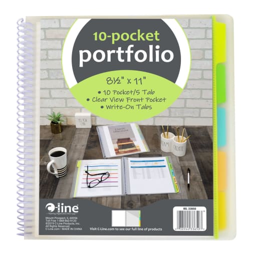 Portfolio with Write-On Tabs 10-Pocket
