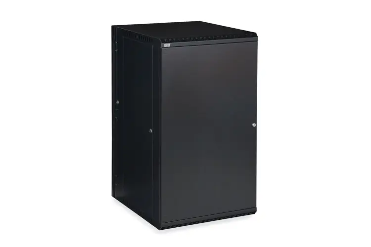 22U LINIER Swing-Out Wall Mount Cabinet - Solid Door