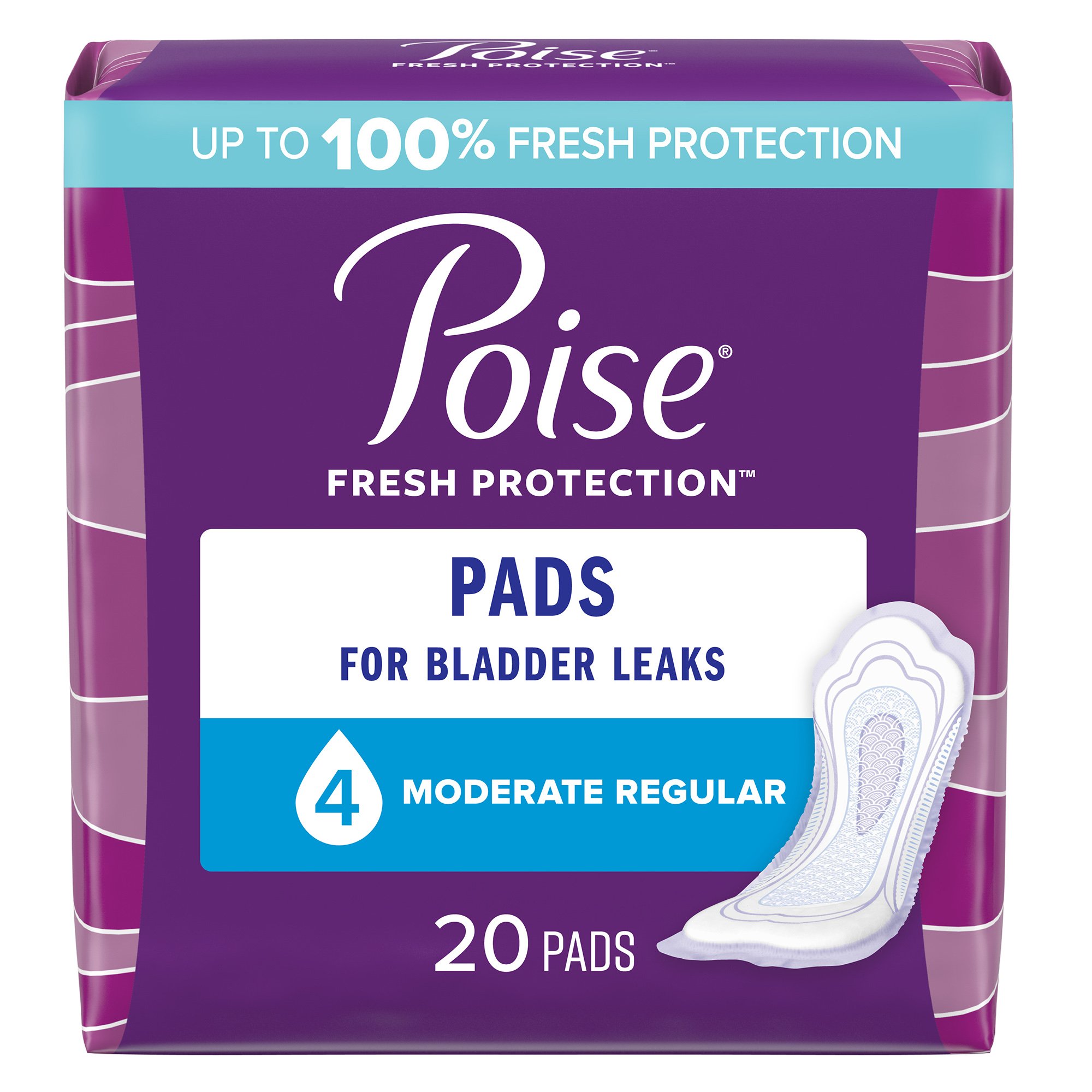 Poise Bladder Control Pads, Adult Women, Disposable MK 481042