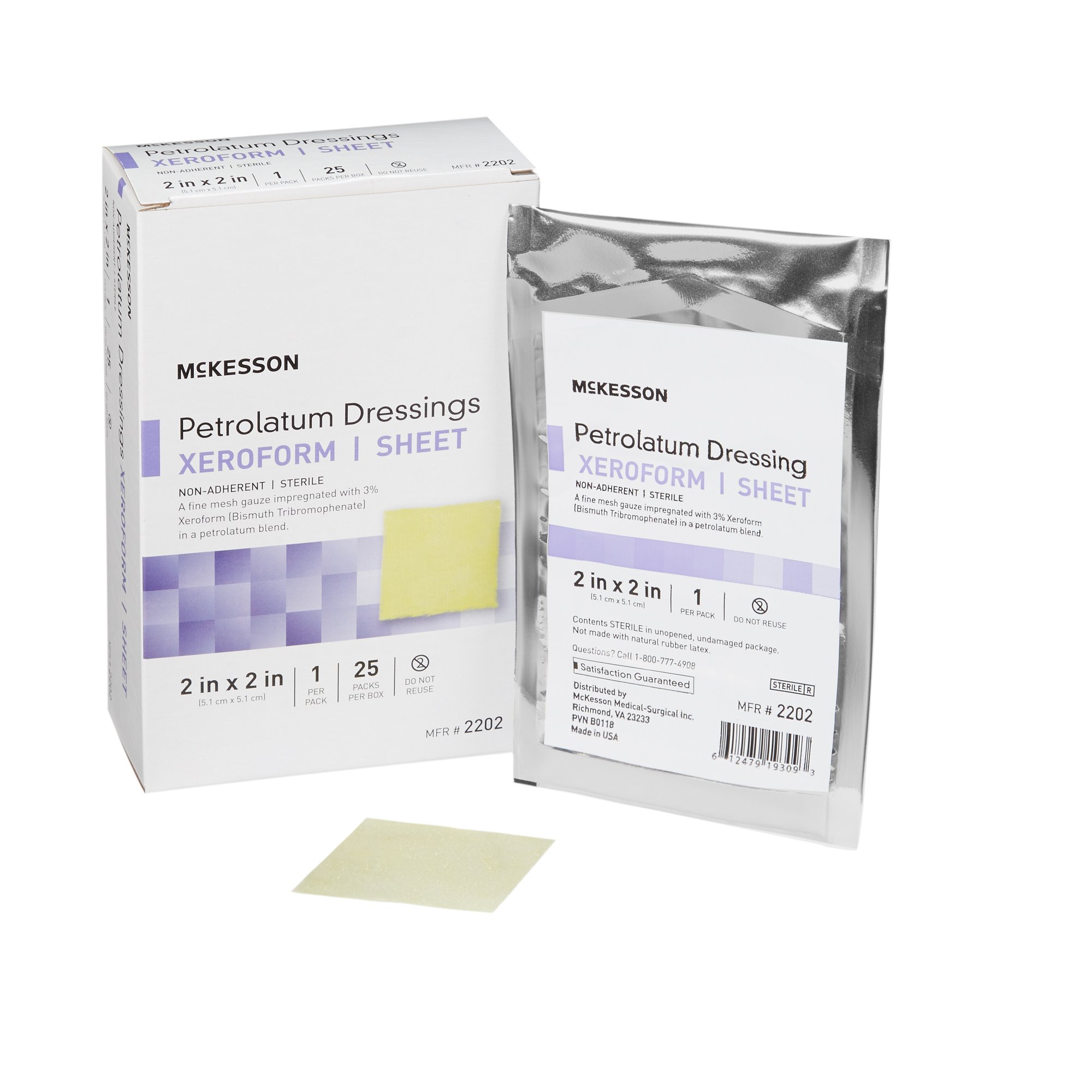 McKesson Xeroform Petrolatum Impregnated Dressings, 2 x 2 Inch MK 865270