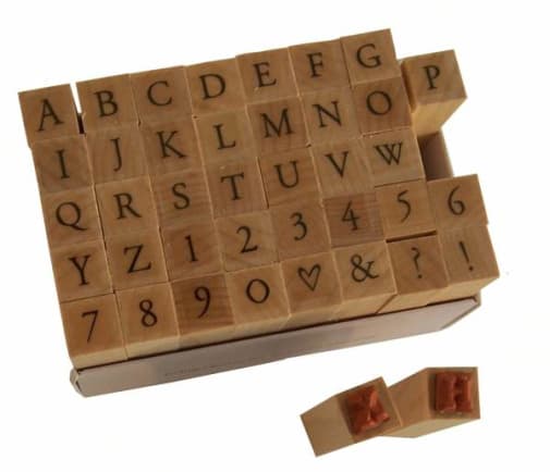 Printer's Type Uppercase Alphabet Stamp Set