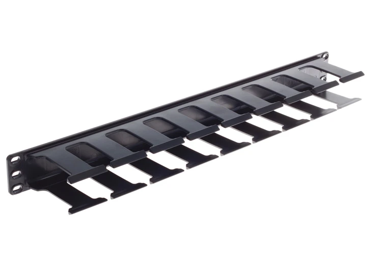 Great Lakes 1RU Horizontal Single-Sided Cable Organizer w/ Cover
