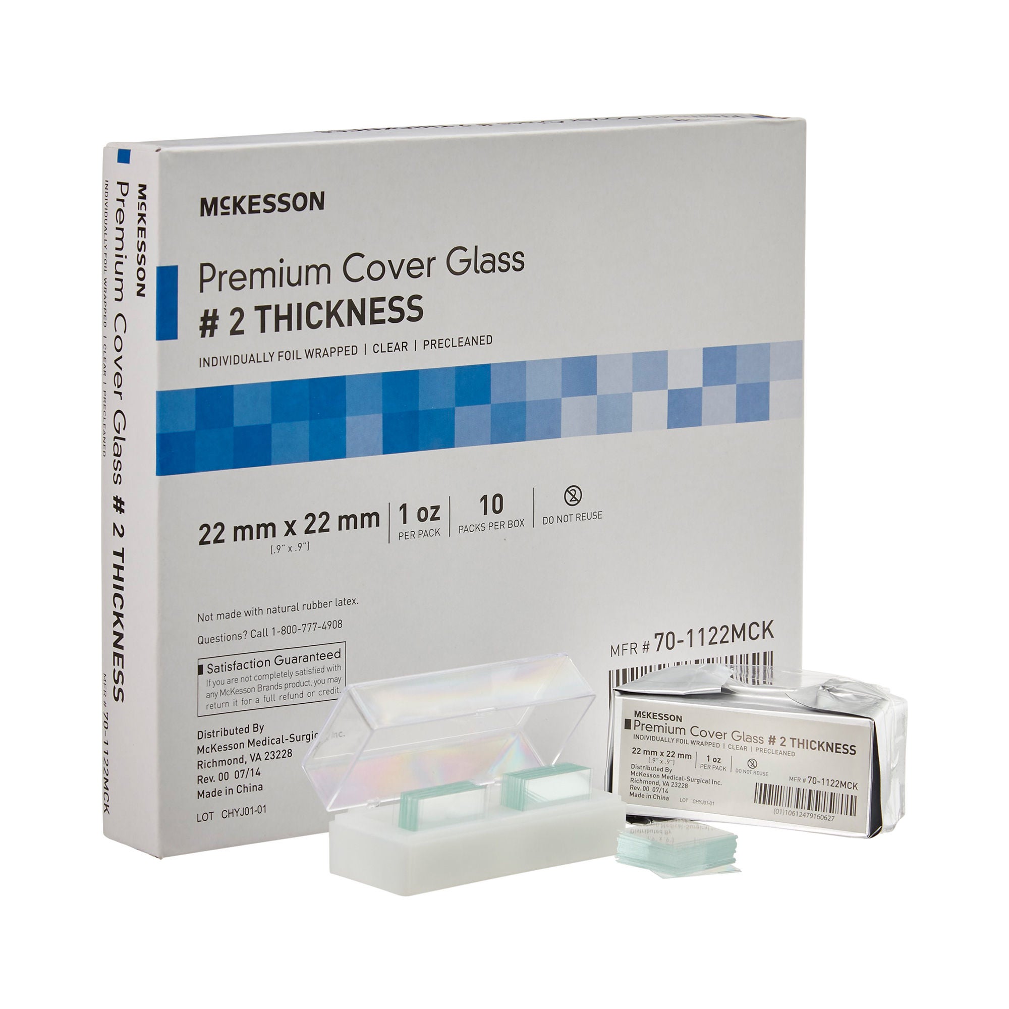 McKesson Premium No. 2 Thickness Cover Glass, 22 x 22 mm MK 938365