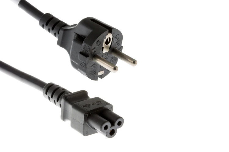 AC Power Cord, European Plug inSchukoin CEE 7/7 to C5, 2 Meters