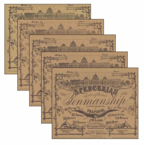 Spencerian Penmanship Copy Books Set 1-5