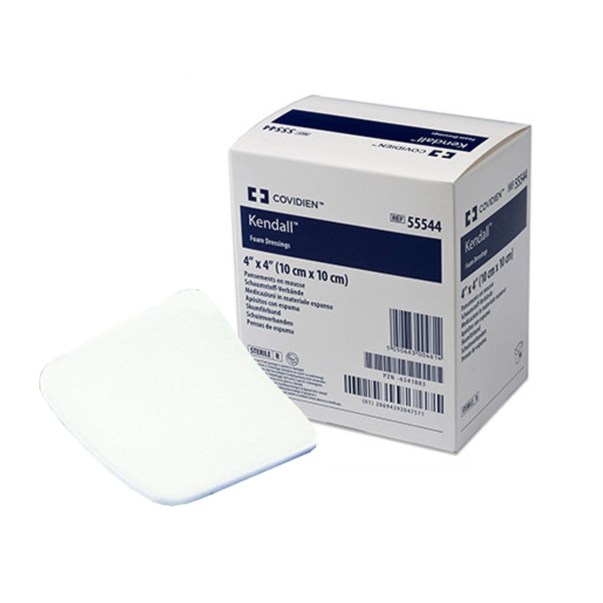 Kendall Nonadhesive without Border Foam Dressing, 4 x 4 Inch MK 543990