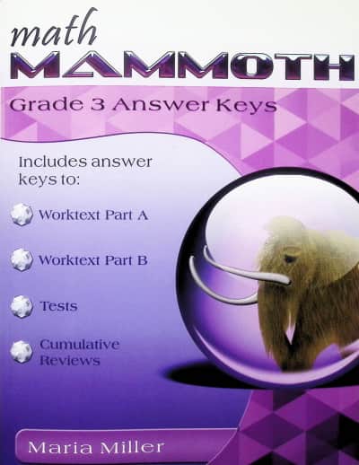 Math Mammoth Grade 3 Answer Keys (2024 Edition, Full Color)