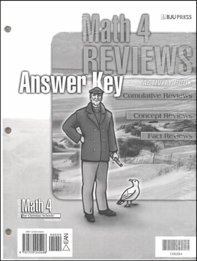 BJU Press Math 4 Reviews Activity Book Answer Key