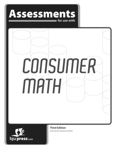 BJU Press Consumer Math Assessments 3rd Edition