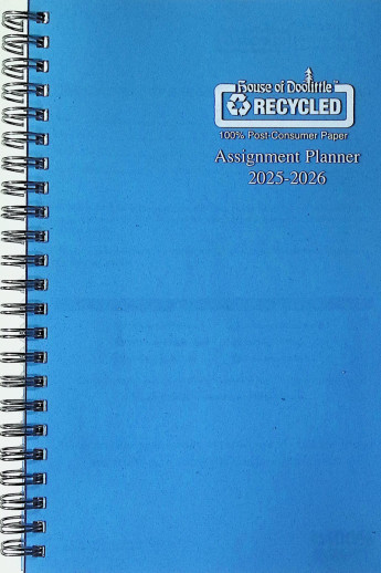 Student Assignment Planner Blue Vinyl August 2025 - August 2026